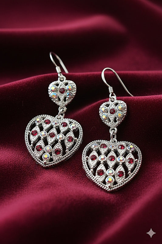 De002 (MSJ) Heart shape dropper earing