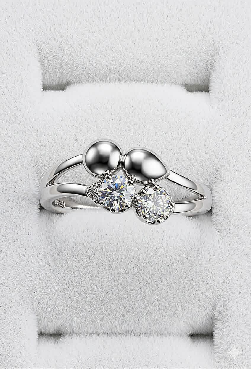 Cmr006 (MSJ) double round shape silver ring