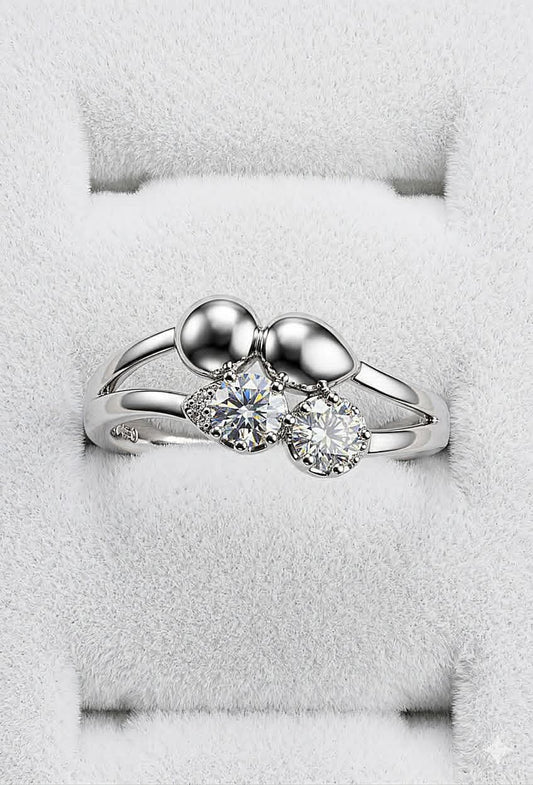 Cmr006 (MSJ) double round shape silver ring