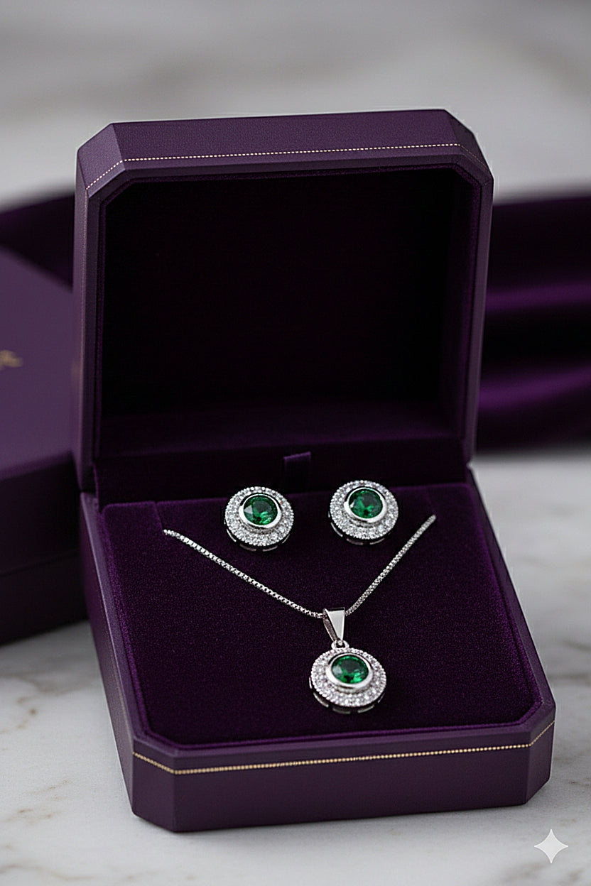 Pcs (MSJ) Stylish Zircon Crystal Pendant Set