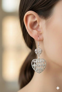 De002 (MSJ) Heart shape dropper earing