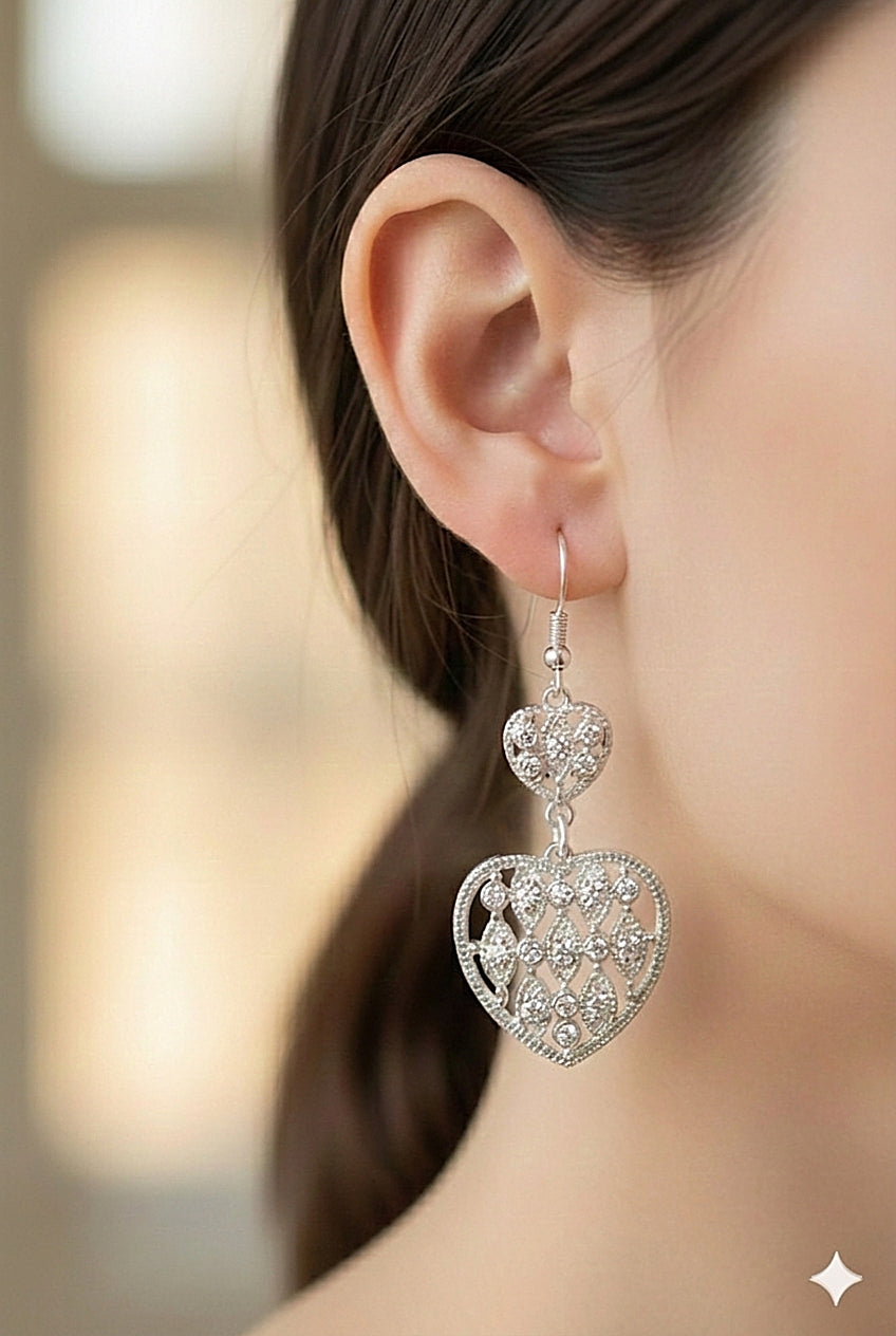 De002 (MSJ) Heart shape dropper earing