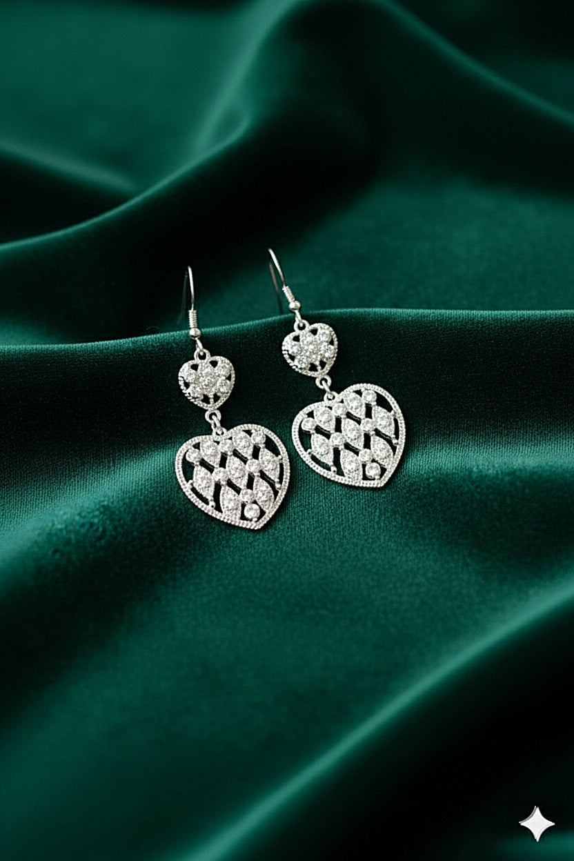 De002 (MSJ) Heart shape dropper earing