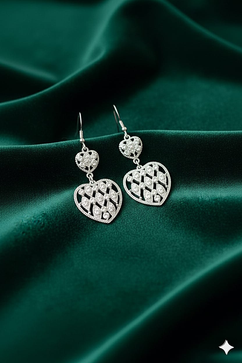 De002 (MSJ) Heart shape dropper earing