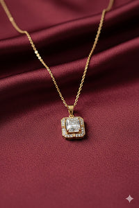 Pcs002 (MSJ) gold green square pendent