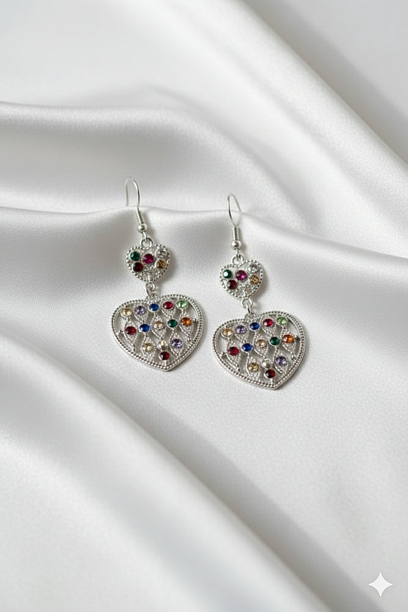 De002 (MSJ) Heart shape dropper earing