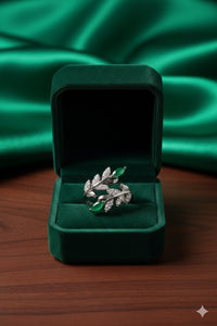 Cmr002 (MSJ) leaf shape silver ring