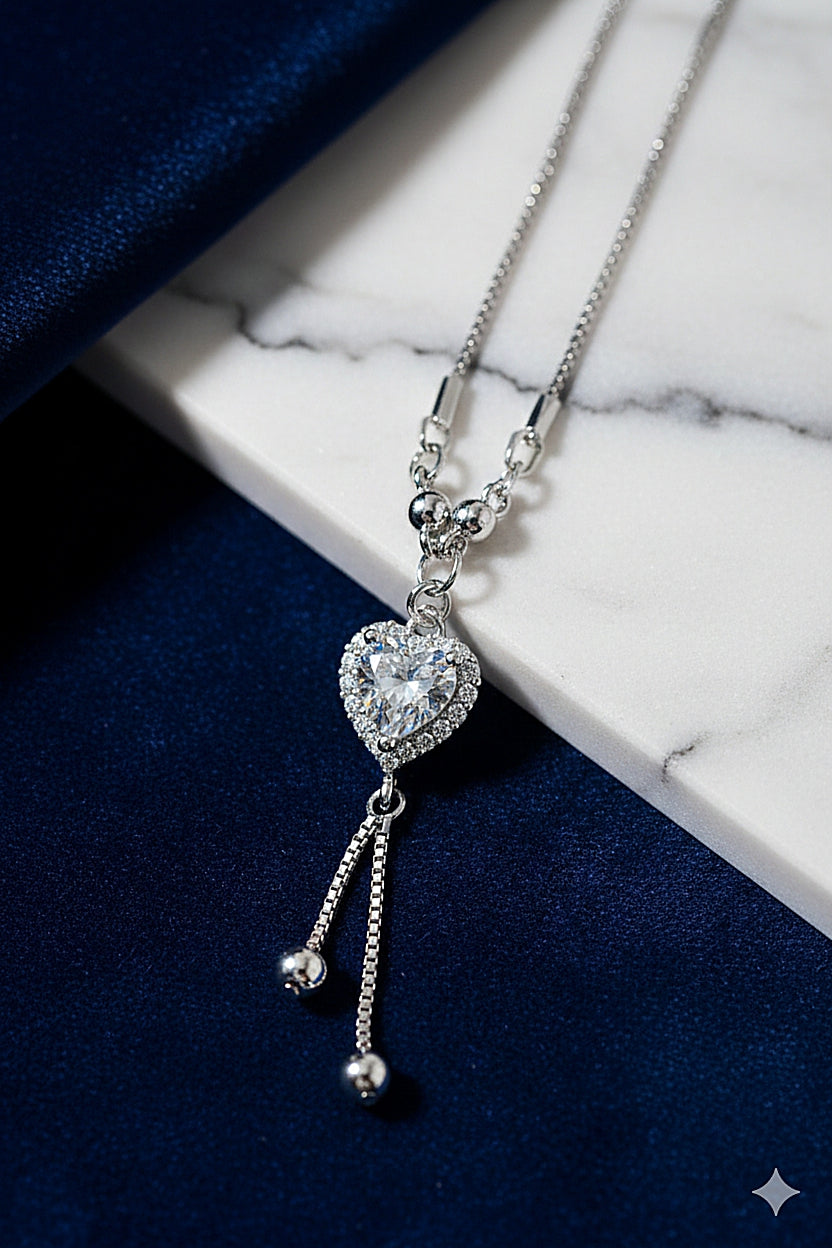 Pcs004 (MSJ) Heart shape pendent with silver chain