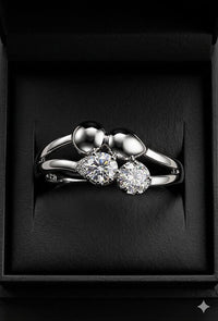 Cmr006 (MSJ) double round shape silver ring