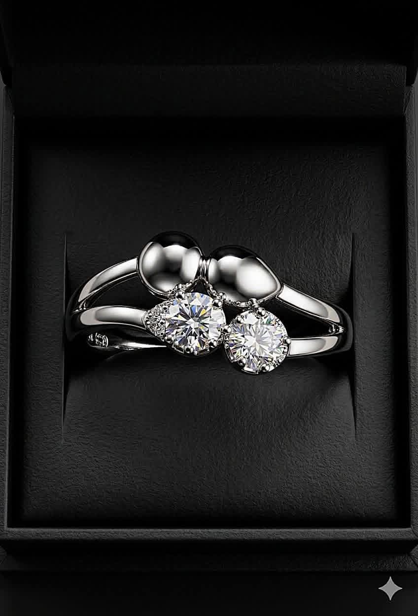 Cmr006 (MSJ) double round shape silver ring