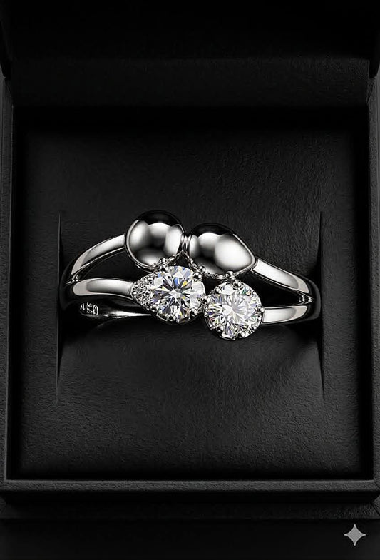 Cmr006 (MSJ) double round shape silver ring