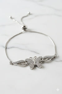 Lbc001 (MSJ) Silver Stone Butterfly Bracelet
