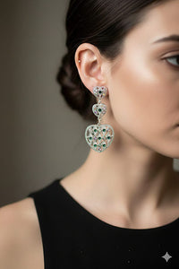 De002 (MSJ) Heart shape dropper earing