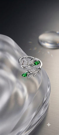 Cmr002 (MSJ) leaf shape silver ring