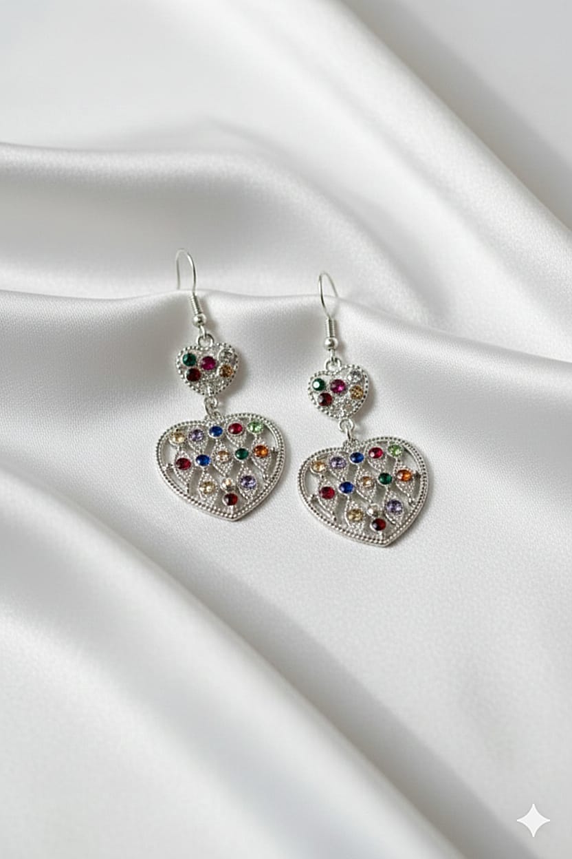 De002 (MSJ) Heart shape dropper earing