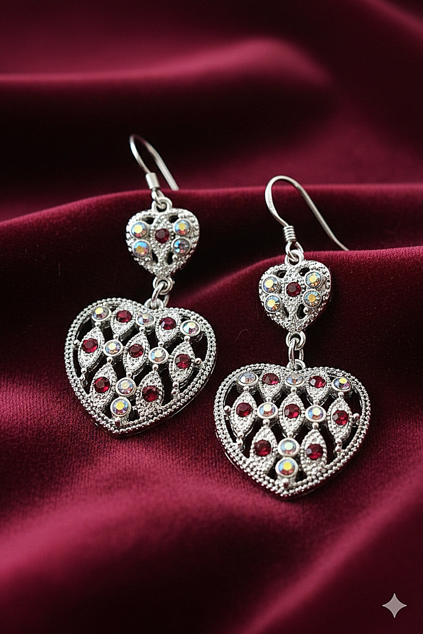 De002 (MSJ) Heart shape dropper earing