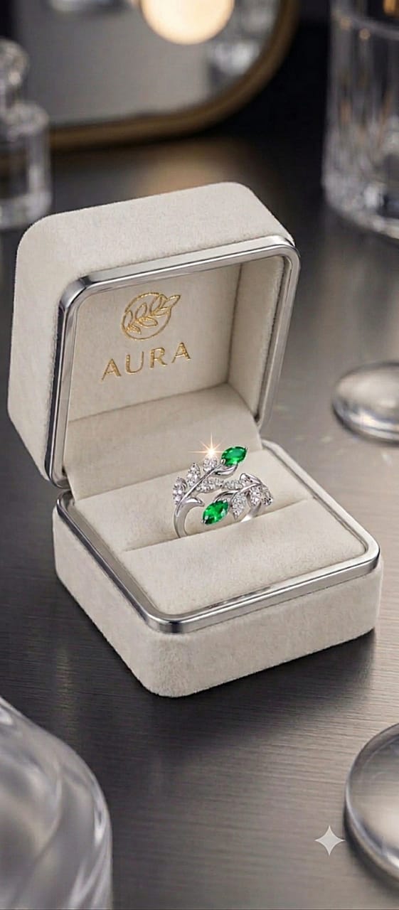 Cmr002 (MSJ) leaf shape silver ring