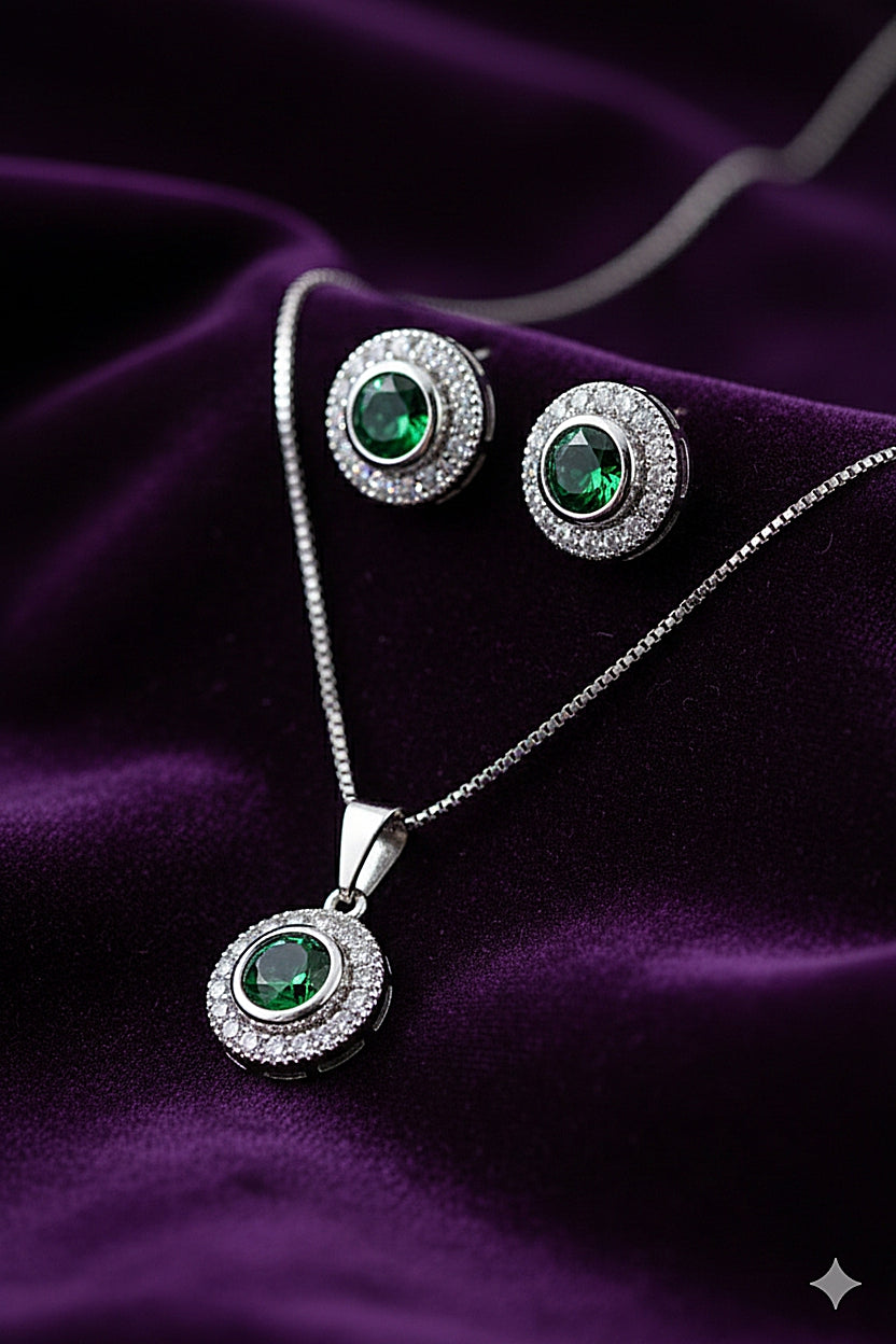 Pcs (MSJ) Stylish Zircon Crystal Pendant Set