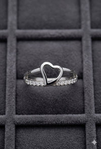 Cmr007 (MSJ) silver heart round shape ring