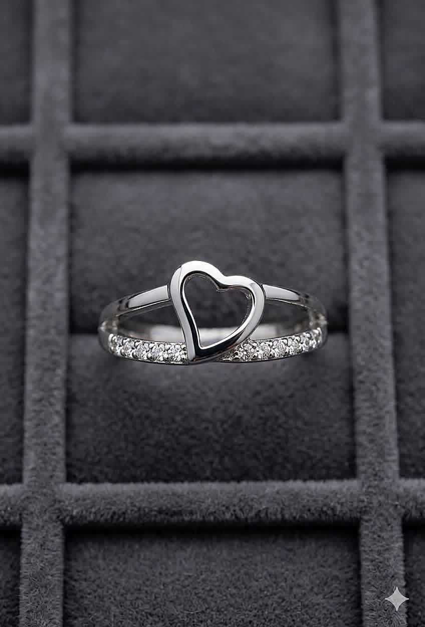 Cmr007 (MSJ) silver heart round shape ring