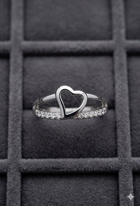 Cmr007 (MSJ) silver heart round shape ring