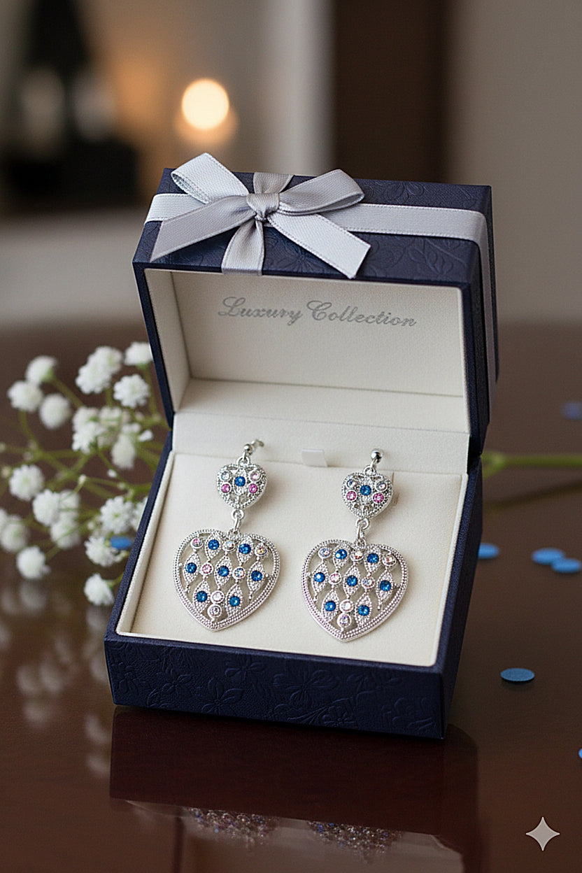 De002 (MSJ) Heart shape dropper earing