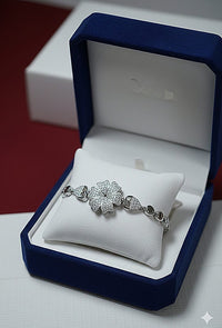 Lbc007 (MSJ) Silver Flower Zircon Bracelet