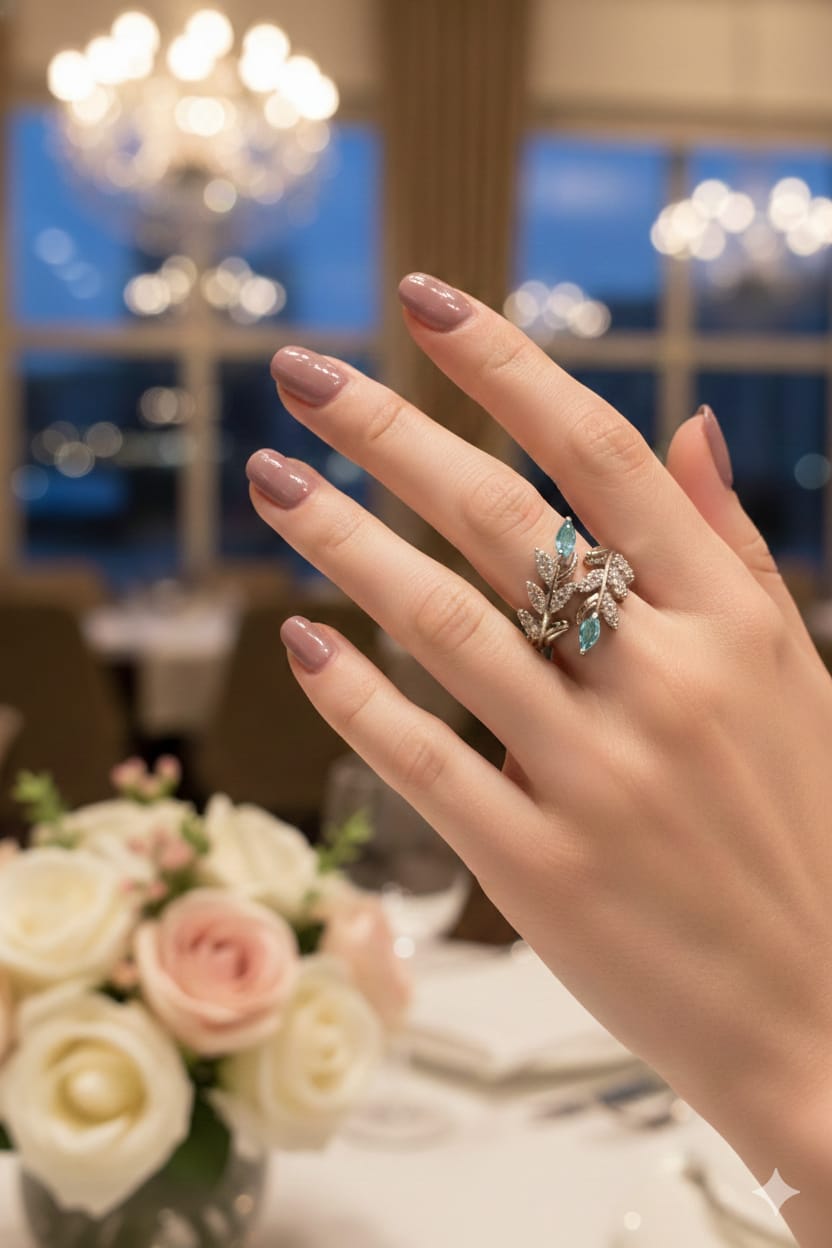 Cmr003 (MSJ) leaf shape silver ring