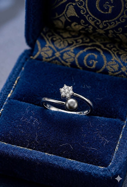 Cmr012 (MSJ) silver rounded stars shape ring