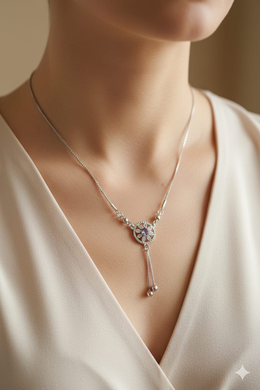 Pcs004 (MSJ) Heart shape pendent with silver chain
